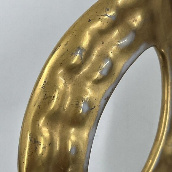 Oscar Schlegelmilch Gold Cobalt Handled Vintage Floral Porcelain Dish Plate - Picture 9 of 11